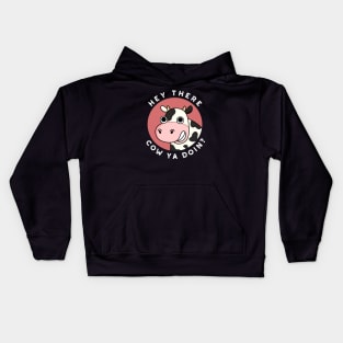 Hey There Cow Are You Cute Animal Pun Kids Hoodie